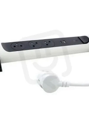 PRODLUŽOVACÍ PŘÍVOD 4X2P+T USB A+C PŘEP. OCHRANA VYP/ZAP KABEL 1,5M BÍLÁ/ŠEDÁ Finální Výprodej
