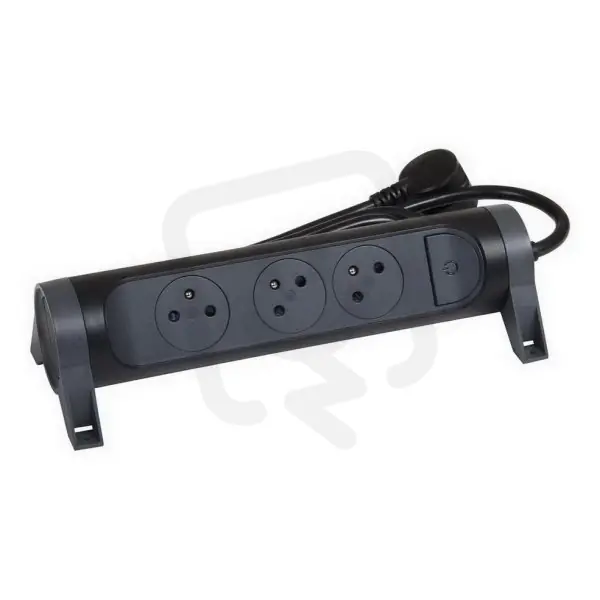 PRODLUŽOVACÍ PŘÍVOD 3X2P+T KABEL 1,5 M VYP/ZAP ČERNÁ/TMAVĚ ŠEDÁ LEGRAND 049445 Nejlepší Cena