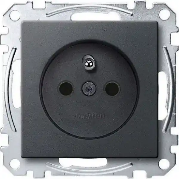 Zásuvka, Merten System M, clonky, šroubová, antracit, 16 A, 250V AC, matný plast Hit Sezóny