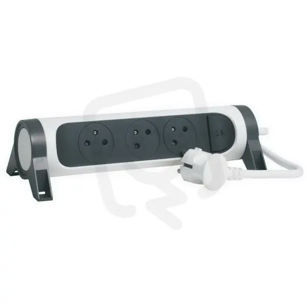 PRODLUŽOVACÍ PŘÍVOD 3X2P+T, KABEL 1,5 M, VYP/ZAP, BÍLÁ/TMAVĚ ŠEDÁ LEGRAND 049443 Speciální Cena