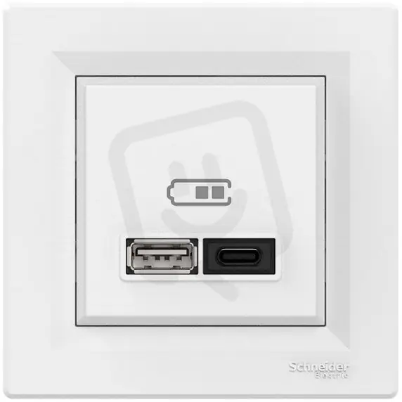 Koupit Online ASFORA Dvojitá USB A+C rychlonabíječka 3A 45W, bílá SCHNEIDER EPH2700421
