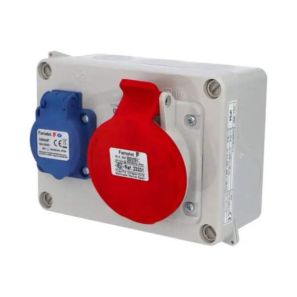 Omezená Nabídka 3067 Krabice IP44 1x230V,1x400V/16A/5