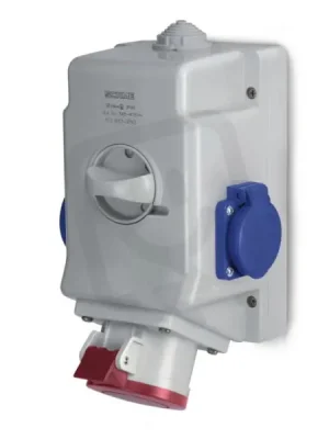 Nástěnná zásuvka SCAME OPTIMA s vypínačem 3P+N+E 16A 6h/380-415V IP54 2x 230V Top Prodej