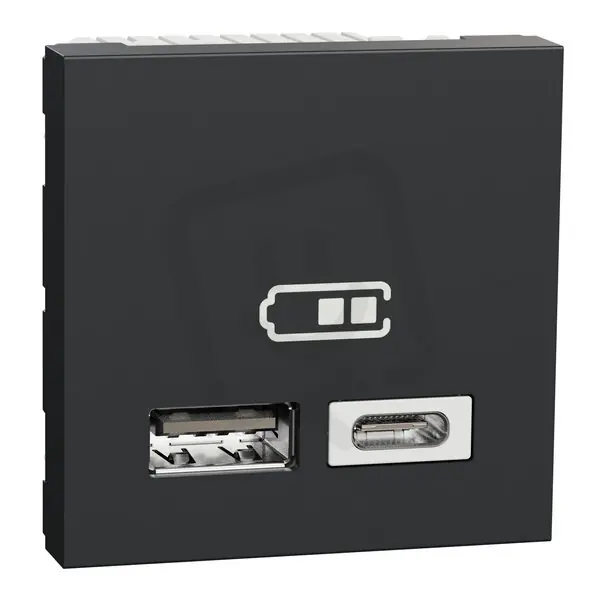 Pouze Dnes NOVÁ UNICA Dvojitý nabíjecí USB konektor A+C 2.4A, 2M, Antracit