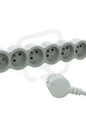 Cenová Bomba PRODLUŽOVACÍ PŘÍVOD ZÁSUVKA 6X2P+T, KABEL 1,5 M, BÍLÁ/SVĚTLE ŠEDÁ LEGRAND 049485