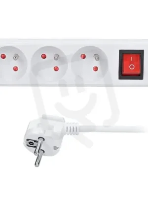 Rychlé Dodání 3z prodlužovací přívod, 1,5m, 3 x 1mm2, bílý, vypínač SOLIGHT PP10