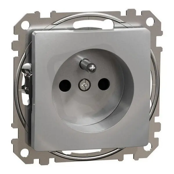 Cenový Hit Sedna D/E Zásuvka 230V 16A clonky šroubová, Aluminium SCHNEIDER SDD113011