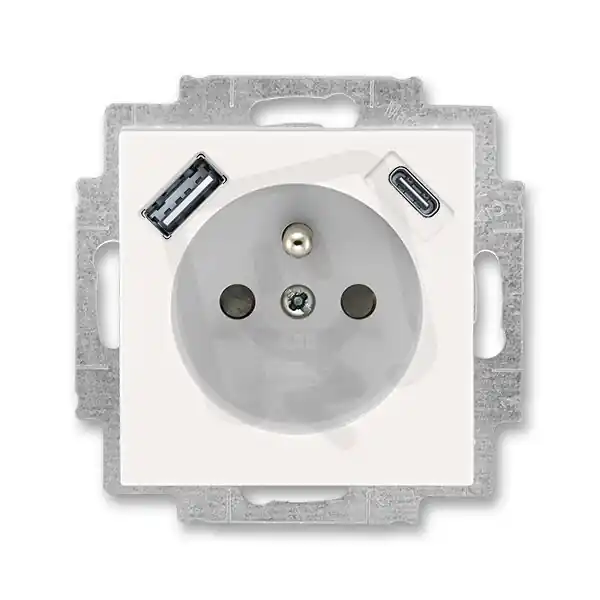 Zásuvka ABB LEVIT M s clonkami, USB-A/C perleťová/ledová bílá 5569H-A32357 68 Speciální Cena