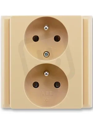 Dvojzásuvka ABB CLASSIC chráněná 81x81 mm béžová 5512-2249 D2 Jen Po Omezenou Doba