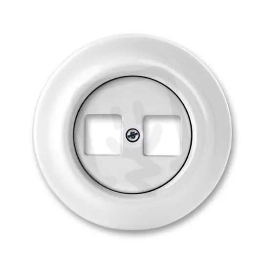 Omezená Nabídka ABB DECENTO Zásuvka komunikační dvojnásobná bílá-porcelán 5014K-C01018