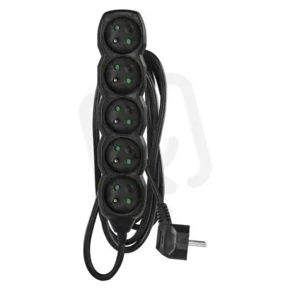 Top Prodej Prodlužovací kabel 3 m 5 zásuvek černý PVC 1,5mm2 EMOS PC0513R