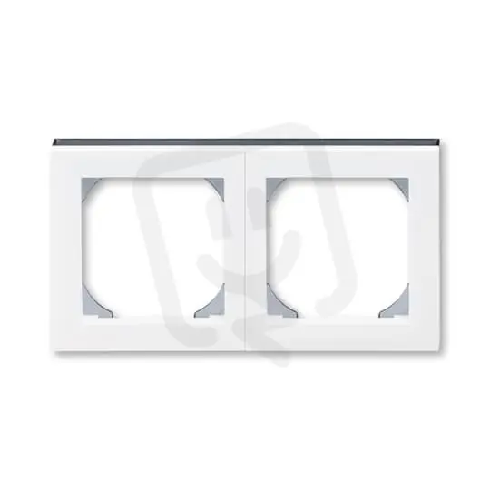 Cenová Bomba Dvojrámeček ABB LEVIT s otvorem 55x55 bílá/kouřová černá 3901H-A05520 62