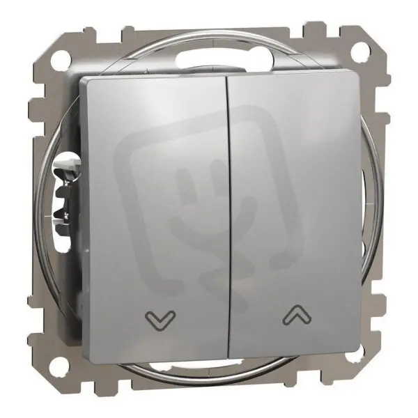 Sedna D/E Tlačítkový ovládač žaluzií, Aluminium SCHNEIDER SDD113114 Zlevněný