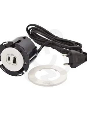 Ihned K Objednání DISQ 60 ZAPUŠTĚNÁ NABÍJEČKA USB A+C BÍLÁ 2M KABEL S VIDLICÍ 2P+T LEGRAND 654730
