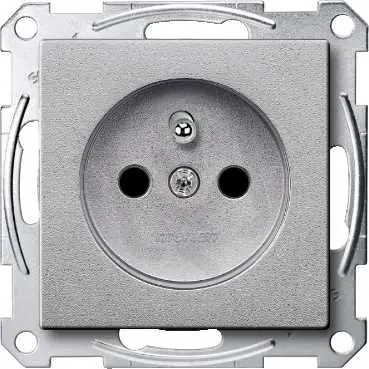 Merten Zásuvka 2P+E 250V /16A bezšroubová System M Aluminium MTN2500-0460 Speciální Cena