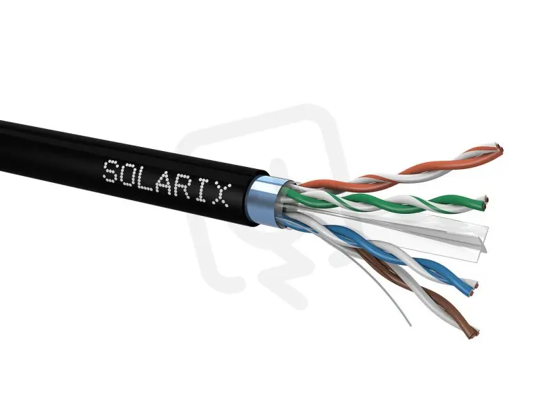 Objednat Nyní Venkovní instalační kabel CAT6 FTP PE Fca 500m/cívka černý SOLARIX 27655194