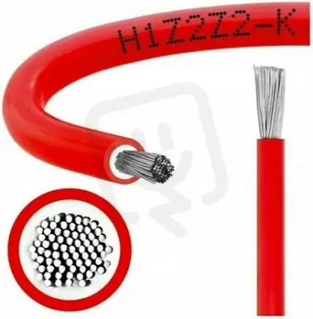 Solar kabel H1Z2Z2-K 10 červená (fotovoltaický solární kabel) Zlevněný
