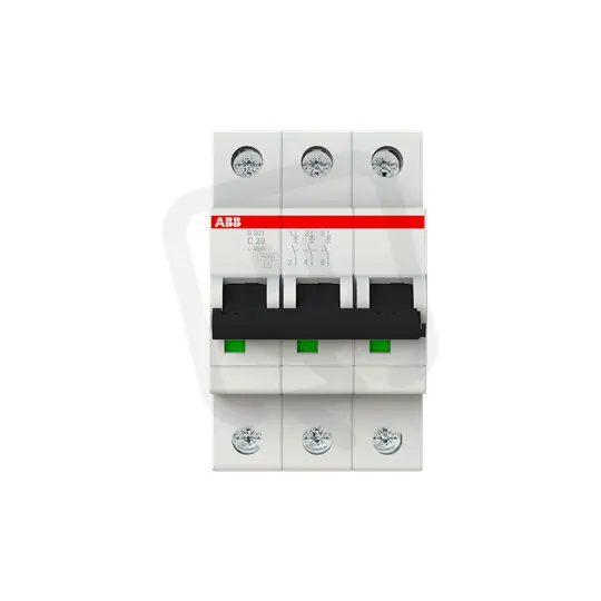 S203-C20 3 fázový jistič 20 A char. C 6kA ABB 2CDS253001R0204 Aktuální