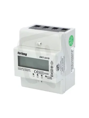 Elektroměr DRT-341D 100A MID, 4mod., LCD, 3-fáz., 1-tar., fakturační 1088319 Rychlé Dodání