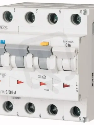 Chránič s jističem 6kA mRB6-16/3N/C/003-A 3+N C 16A 0.03A EATON 120660 Víkendová Akce