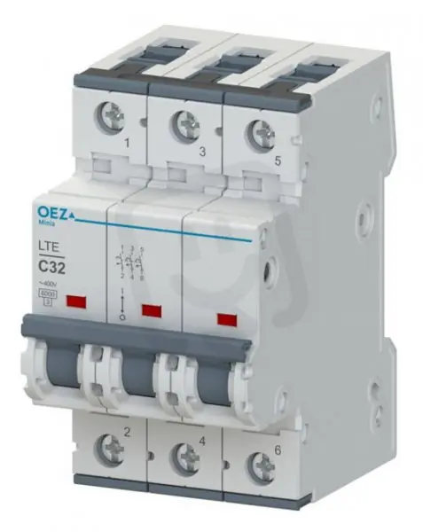 LTE-50B-3 Jistič In 50A,Ue AC 230/400V/DC 216V, ch.B, 3pól, 6 kA OEZ 41937 Dokud Zásoby Vydrží