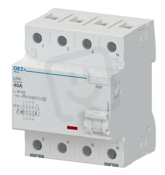 LFN-63-4-300A Proudový chránič 63A AC230/400V 300mA 4pól 10kA typ A OEZ 42460 Odeslání Ihned