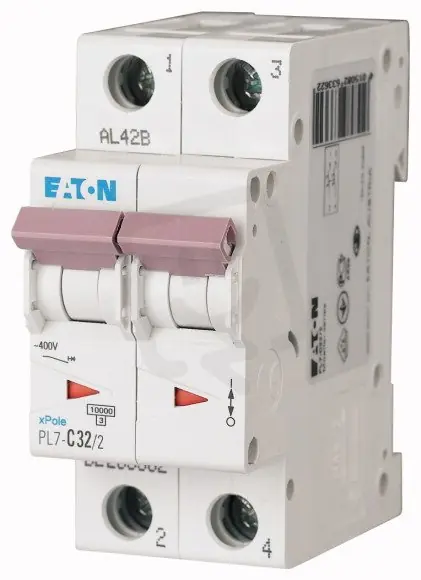 Značkový Jistič PL7-C32/2, char C, 2-pólový, 10kA, 32A EATON 263362