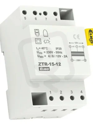 Zvonkový transformátor, 12V, 15VA ZTR-15-12 ELKO EP 8595188139281 Akce