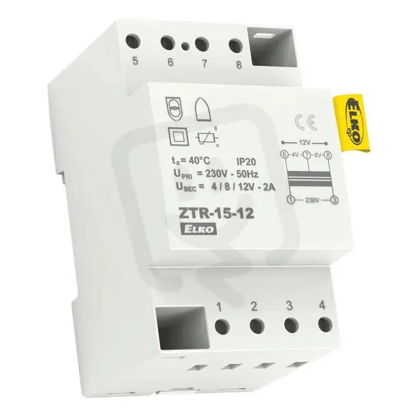 Zvonkový transformátor, 12V, 15VA ZTR-15-12 ELKO EP 8595188139281 Akce