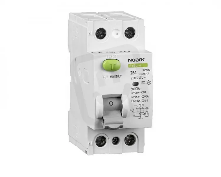Proudový chránič NOARK 108194 EX9L-H 10kA, 2-pól, 40A, 30mA, typ A Levný