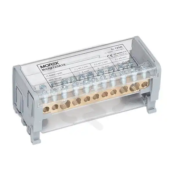 Distribuční blok MOBLOCK MAB 125A-11 (2 pól), 2x35+2x25+7x6mm2 MOREK MAB2125A18 Výprodej