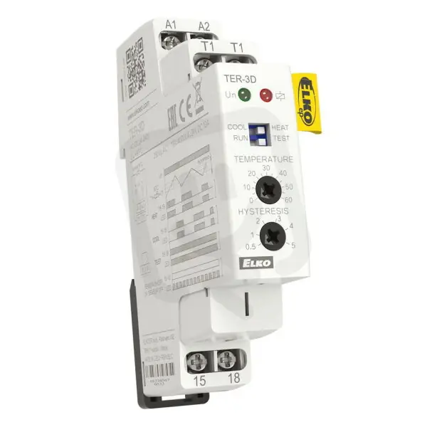 Levný Termostat s rozsahem 0..+ 60 °C TER-3D ELKO EP 8595188138420