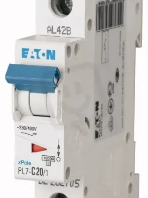 Jistič PL7-D20/1, char D, 1-pólový, 10kA, 20A EATON 262717 Levný