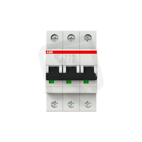 Horká Nabídka S203M-B32 3 fázový jistič 32 A char. B 10kA ABB 2CDS273001R0325