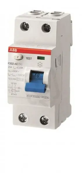 F202A-25/0,03 proudový chránič dvojpólový 25 A 30mA A ABB 2CSF202101R1250 Nízká Cena
