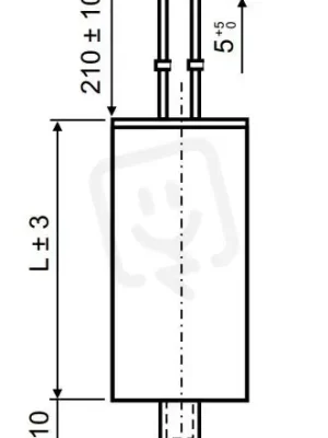 Nízká Cena Světelný kompenzační kondenzátor 50uF 45x96 dráty 210mm šroub M8 LCP0500021