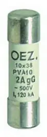 PVA10 2A aM Pojistková vložka AC500V/DC250V vel.10x38 motorová OEZ 40761 Speciální Cena