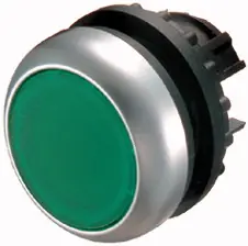 Eaton M22-DRL-G Prosvětlená ovládací hlavice, aretace, kroužek titan, zelená Pouze Dnes