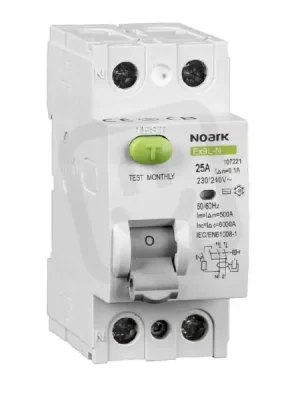 Proudový chránič NOARK 108315 EX9L-N 6kA, 2-pól, 40A, 30mA, typ AC Ihned K Objednání