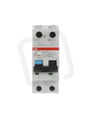 ABB DS201 C10 A30 kombinace jistič/chránič 2P (1P+N) 10A 30mA C 6kA A Časově Omezené