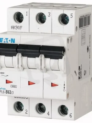 Jistič PL6-C63/3 char C, 3-pólový, 6kA, 63A EATON 286607 Rychlé Dodání
