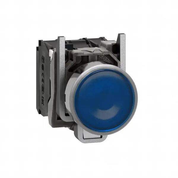 Finální Výprodej Schneider xB4BW36B5 Ovládač stiskací prosvětlený,lícující,1 Z+1V,24V,modrý