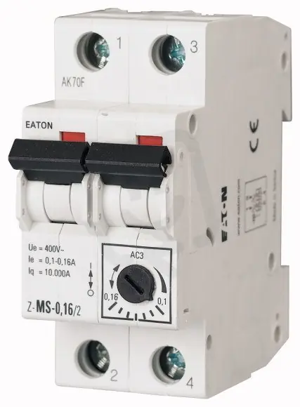 Značkový Z-MS-1,6/2 Spínač motorů 2-pól (pro 1-fáz motory) 1.00-1.60A EATON 248394