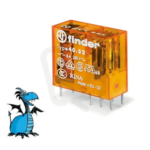 Relé, DIN/PS, 2P/8A, 48V AC FINDER 40.52.8.048.0000 Top Prodej