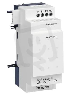 Autentický Schneider SR3XT43BD Rozšiřující modul, 2AI/2AO, 24VDC