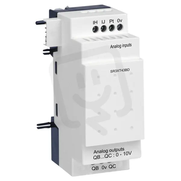 Autentický Schneider SR3XT43BD Rozšiřující modul, 2AI/2AO, 24VDC