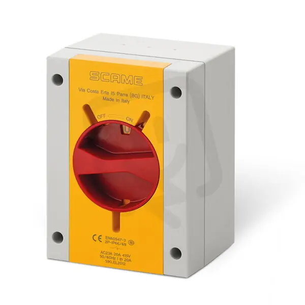Nejlepší Volba Průmyslový spínač ISOLATOR plastový 40A 4P IP65 emergency SCAME 590.EM4015