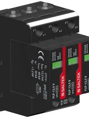 Aktuální FLP-12,5 V/3 svodič přepětí TN-C 180kA(8/20) 37,5kA(10/350) SALTEK A03425