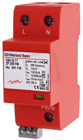 Cenově Výhodný Aplikačně optimalizovaný kombinovaný svodič DEHNshield B typ 1+2 pro 1fáz TT/TN