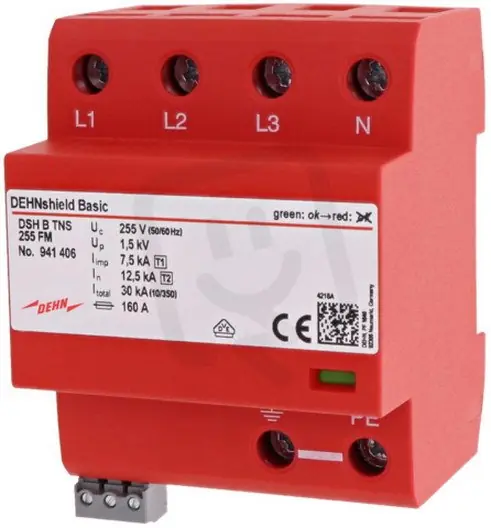 Aplikačně optimalizovaný kombinovaný svodič DEHNshield B typ 1+2 pro 3fáz TN-S Koupit Online